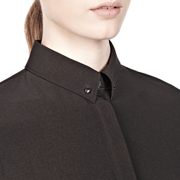 T Alexander Wang Button-Down Shirt With Collar Pin - Picture 1 of 7